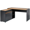 HOEKBureau houtmateriaal zwart, eikenkleur