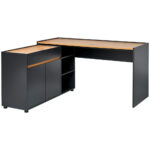 HOEKBureau houtmateriaal zwart, eikenkleur thumbnail 1