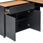 HOEKBureau houtmateriaal zwart, eikenkleur thumbnail 3