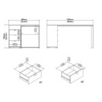 HOEKBUREAU, houtmateriaal, grijs, eikenkleur thumbnail 3
