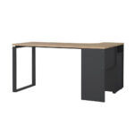 HOEKBUREAU, houtmateriaal, grijs, eikenkleur thumbnail 6