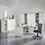HOEKBUREAU, houtmateriaal, grijs, wit thumbnail 2
