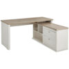 HOEKBUREAU, houtmateriaal, grijs, wit