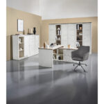 HOEKBUREAU, houtmateriaal, grijs, wit thumbnail 4