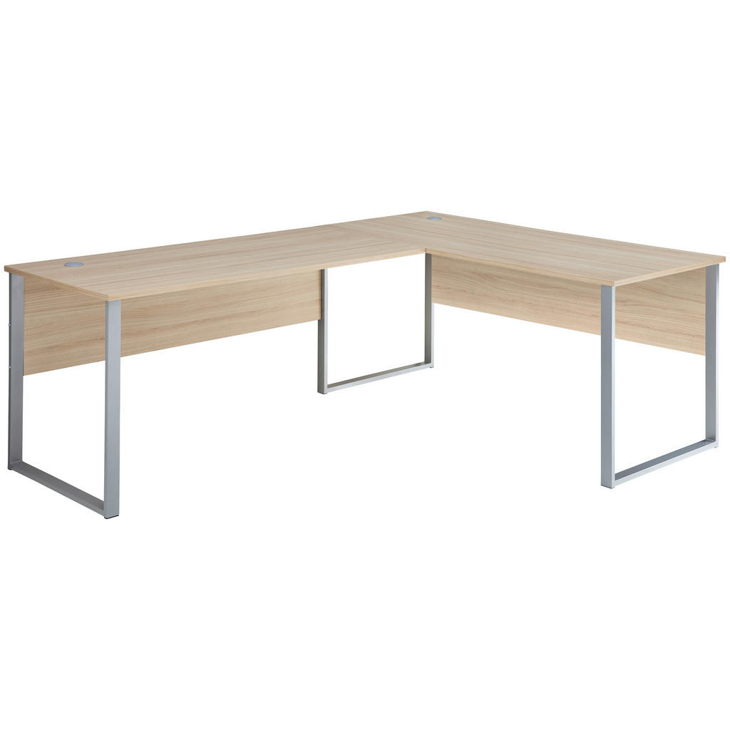HOEKBUREAU, houten materiaal, eikenkleur
