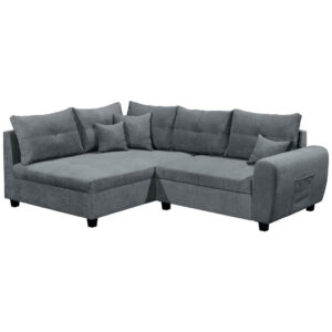 HOEKZITSET, antraciet microvelours