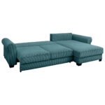 HOEKSTOELSET, geribbeld fluweel azuurblauw thumbnail 6