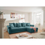 HOEKSTOELSET, geribbeld fluweel azuurblauw thumbnail 2