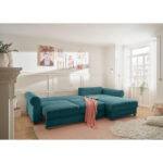 HOEKSTOELSET, geribbeld fluweel azuurblauw thumbnail 4