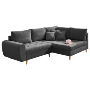 HOEKZITSET, antraciet microvelours