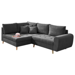 HOEKZITSET, antraciet microvelours