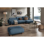 HOEKSTOELSET, velours donkerblauw thumbnail 2