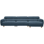 HOEKSTOELSET, velours donkerblauw thumbnail 1