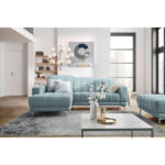 HOEKSTOELSET, pastelblauwe stof thumbnail 2