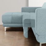 HOEKSTOELSET, pastelblauwe stof thumbnail 4