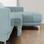 HOEKSTOELSET, pastelblauwe stof thumbnail 4