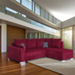 HOEKZITSET, geribbeld fluweel rood thumbnail 2