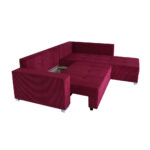 HOEKZITSET, geribbeld fluweel rood thumbnail 5