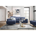 HOEKSTOELSET, donkerblauwe stof thumbnail 2