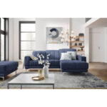 HOEKSTOELSET, donkerblauwe stof thumbnail 2