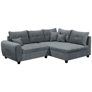 HOEKZITSET, antraciet microvelours