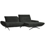 HOEKZITSET, antraciet pluche materiaal thumbnail 5