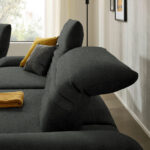 HOEKZITSET, antraciet pluche materiaal thumbnail 6