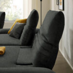 HOEKZITSET, antraciet pluche materiaal thumbnail 7