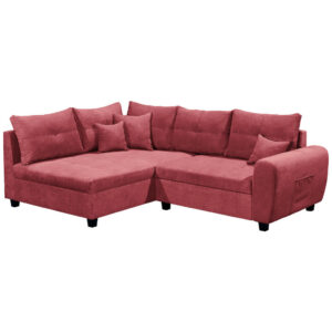 HOEKZITSET, bosfruitkleurig microvelours