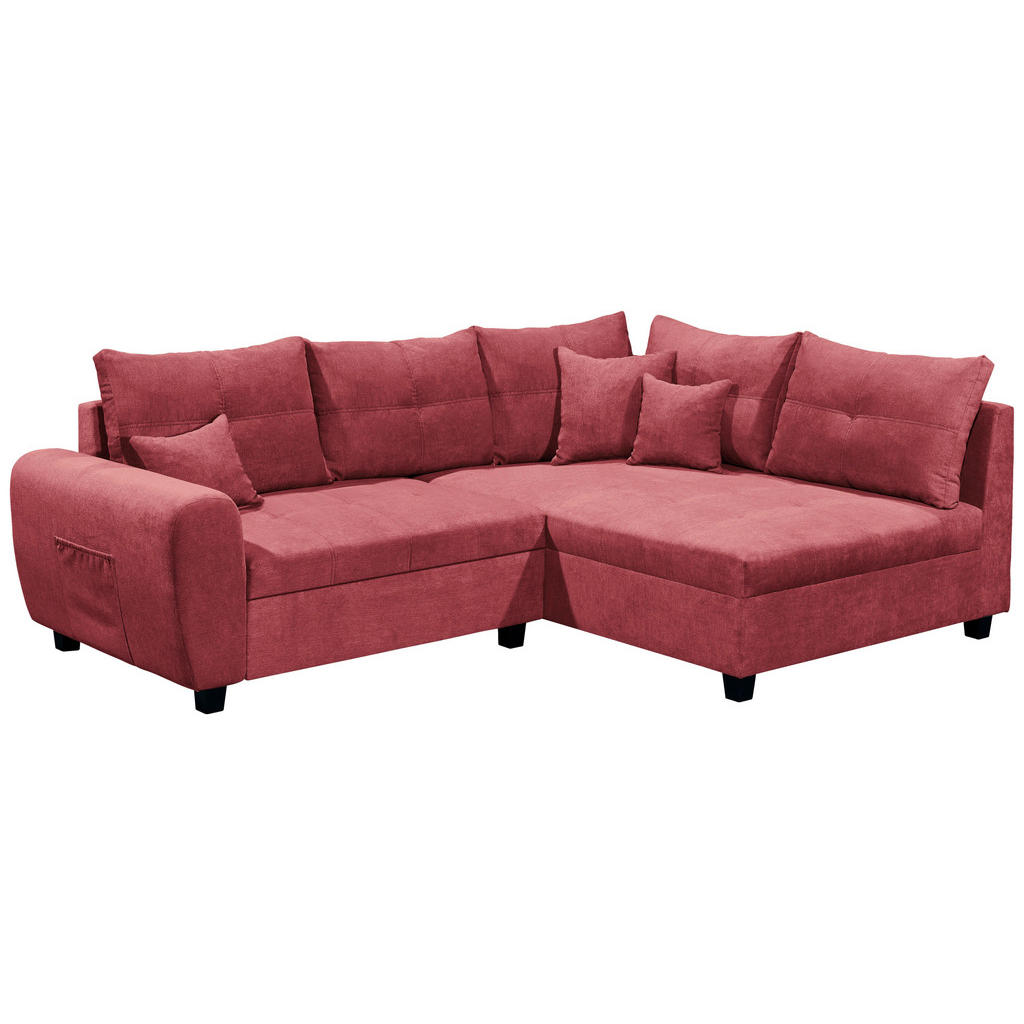 HOEKZITSET, bosfruitkleurig microvelours