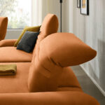 HOEKSTOELSET, cognackleurig pluche materiaal thumbnail 6