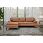 HOEKSTOELSET, echt cognackleurig leer thumbnail 1