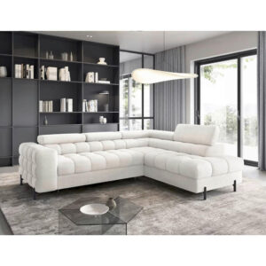 HOEKSTOELSET, wit pluche materiaal