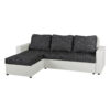 HOEKSTOELSET, lederlook, stof zwart, wit