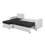 HOEKSTOELSET, lederlook, stof zwart, wit thumbnail 3