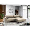 HOEKSTOELSET, gladde beige stof