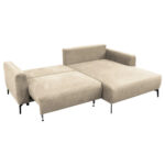 HOEKSTOELSET, gladde beige stof thumbnail 2