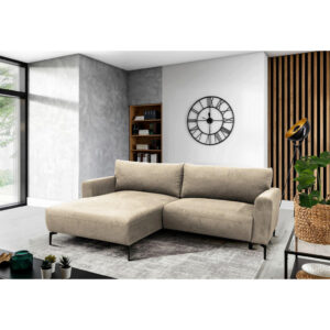 HOEKSTOELSET, gladde beige stof