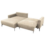 HOEKSTOELSET, gladde beige stof thumbnail 2