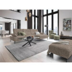 HOEKSTOELSET, chenille, gladde beige stof thumbnail 2