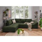 HOEKZITSET, geribbeld fluweel donkergroen thumbnail 2
