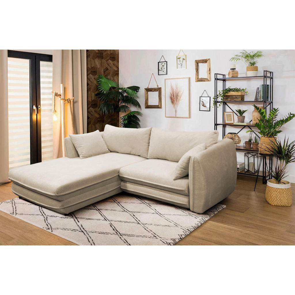 HOEKSTOELENSET, beige structuur
