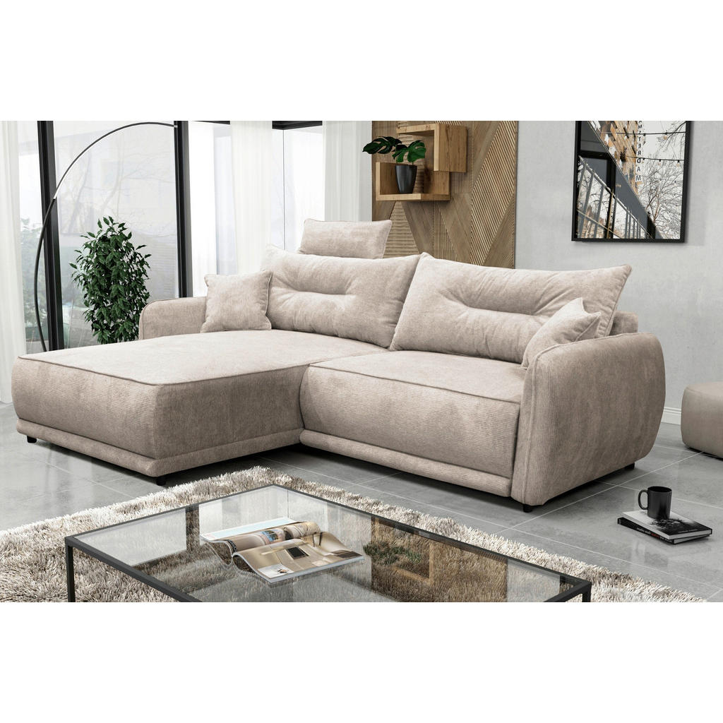 HOEKSTOELENSET, beige structuur
