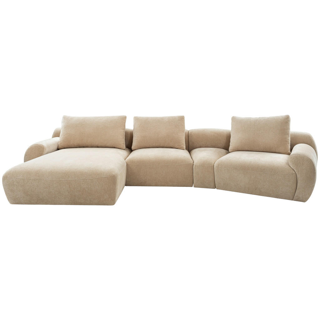 HOEKSTOELENSET, chenillebeige
