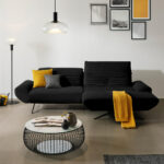 HOEKSTOELSET, zwart pluche materiaal thumbnail 2