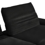 HOEKSTOELSET, zwart pluche materiaal thumbnail 4