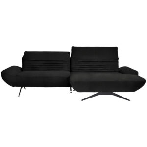 HOEKSTOELSET, zwart pluche materiaal