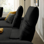 HOEKSTOELSET, zwart pluche materiaal thumbnail 7