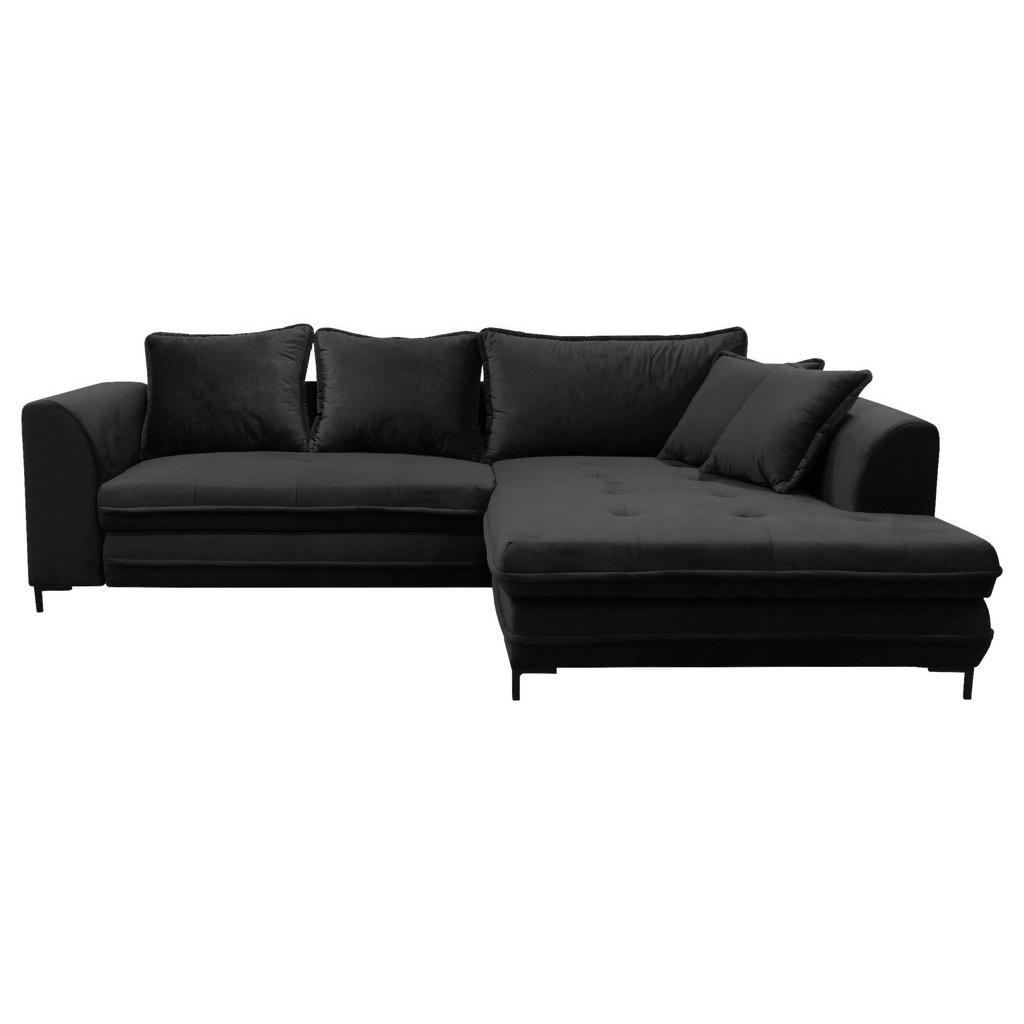 HOEKSTOELSET, velours zwart