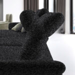 HOEKSTOELSET, chenille, gladde zwarte stof thumbnail 6